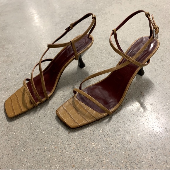 Staud Gita Strappy Sandals Brown Croc Leather Sz 40 NWT - Picture 6 of 15